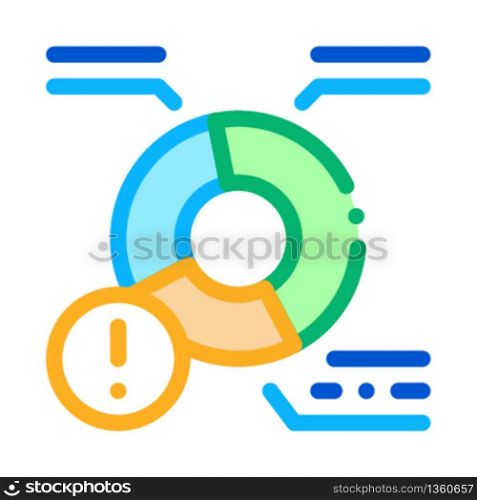pie chart error icon vector. pie chart error sign. color symbol illustration. pie chart error icon vector outline illustration