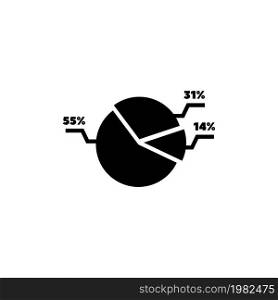 Pie Chart. Flat Vector Icon illustration. Simple black symbol on white background. Pie Chart sign design template for web and mobile UI element. Pie Chart Flat Vector Icon