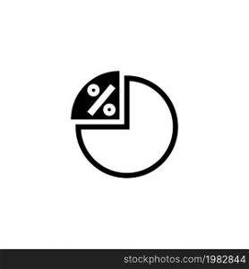 Pie Chart. Flat Vector Icon. Simple black symbol on white background. Pie Chart Flat Vector Icon