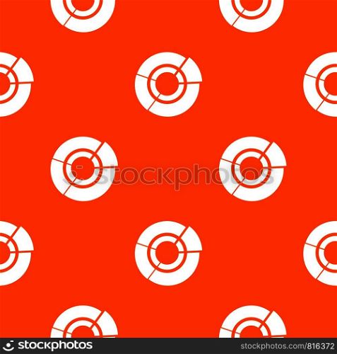 Pie chart for infographic pattern repeat seamless in orange color for any design. Vector geometric illustration. Pie chart for infographic pattern seamless