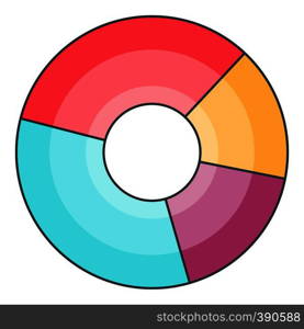 Pie chart icon. Cartoon illustration of pie chart vector icon for web. Pie chart icon, cartoon style