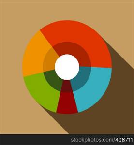 Pie chart icon. Flat illustration of pie chart vector icon for web design. Pie chart icon, flat style