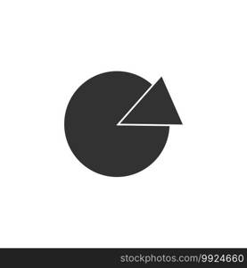 Pie chart icon flat. White pictogram on black background. Vector illustration symbol and bonus icons. Pie chart icon flat.