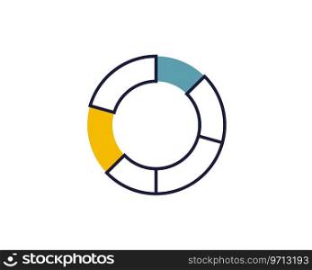 Pie chart icon in trendy flat style isolated Vector Image