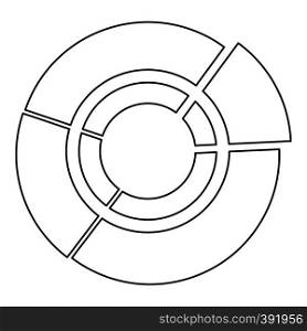 Pie chart icon. Outline illustration of pie chart vector icon for webicon. Outline illustration of vector icon for web. Pie chart icon, outline style