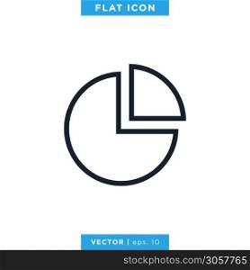 Pie chart icon vector design template. Editable Stroke.