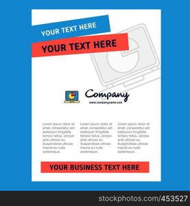 Pie chart on Laptop Title Page Design for Company profile ,annual report, presentations, leaflet, Brochure Vector Background