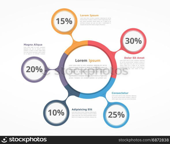 Pie Chart. Pie chart design template, business infographics for presentations and reports, vector eps10 illustration