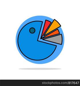 Pie, Chart, Presentation, Diagram Abstract Circle Background Flat color Icon