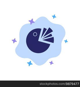 Pie, Chart, Presentation, Diagram Blue Icon on Abstract Cloud Background