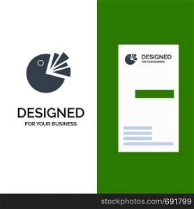 Pie, Chart, Presentation, Diagram Grey Logo Design and Business Card Template