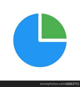 pie chart quarter, icon on isolated background,