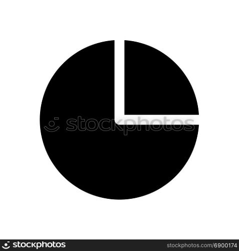 pie chart quarter, icon on isolated background