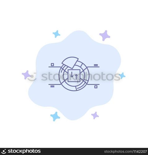 Pie, Chart, Report, Percentage Blue Icon on Abstract Cloud Background