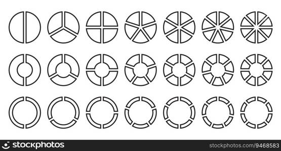 Pie chart set infographic diagram