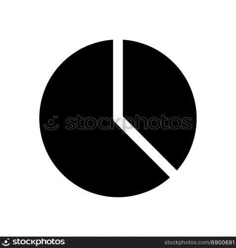 pie chart three quarter, icon on isolated background