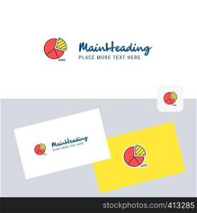 Pie chart vector logotype with business card template. Elegant corporate identity. - Vector