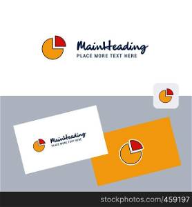 Pie chart vector logotype with business card template. Elegant corporate identity. - Vector