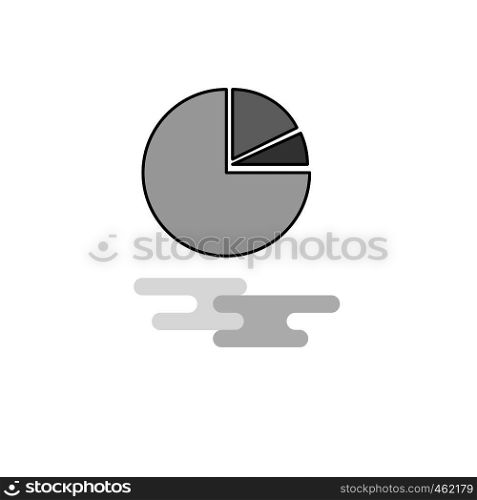 Pie chart Web Icon. Flat Line Filled Gray Icon Vector