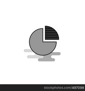 Pie chart Web Icon. Flat Line Filled Gray Icon Vector