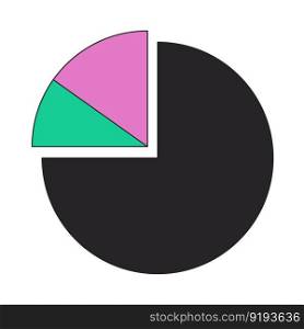 Pie diagram splitted into slices flat line color vector icon. Data management. Editable lineart element on white. Simple outline cartoon style spot illustration for web graphic design and animation. Pie diagram splitted into slices flat line color vector icon