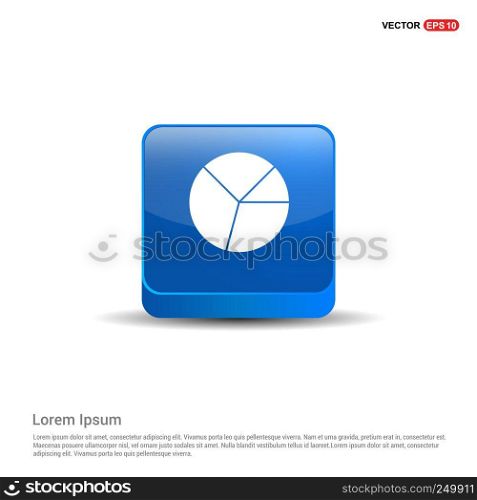 Pie graph icon - 3d Blue Button.