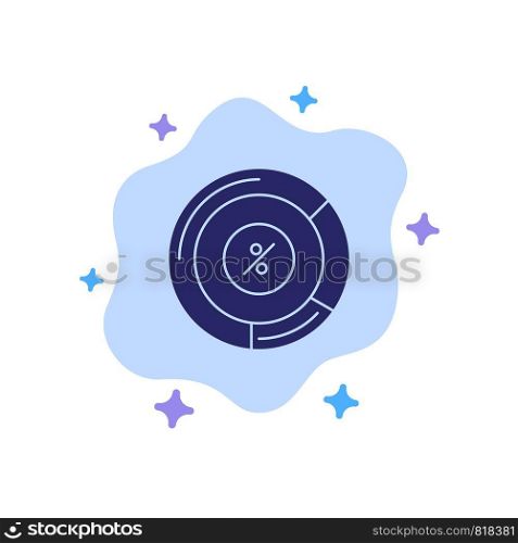 Pie, Percentage, Chart, Share Blue Icon on Abstract Cloud Background