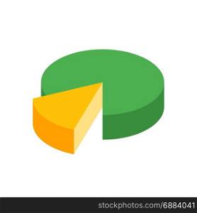 pie separated from chart, icon on isolated background