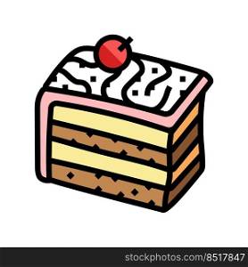 piece cake food dessert color icon vector. piece cake food dessert sign. isolated symbol illustration. piece cake food dessert color icon vector illustration