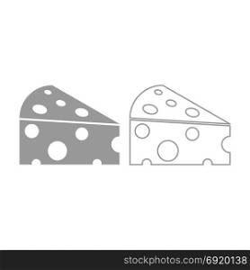 Piece cheese icon. Grey set .. Piece cheese icon. It is grey set .