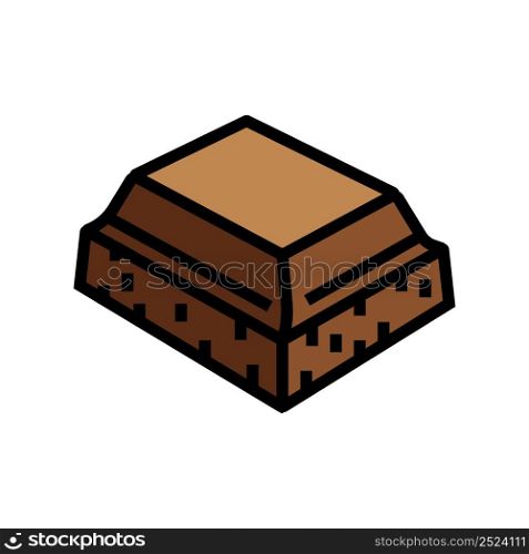 piece chocolate color icon vector. piece chocolate sign. isolated symbol illustration. piece chocolate color icon vector illustration
