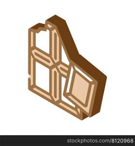 piece chocolate isometric icon vector. piece chocolate sign. isolated symbol illustration. piece chocolate isometric icon vector illustration