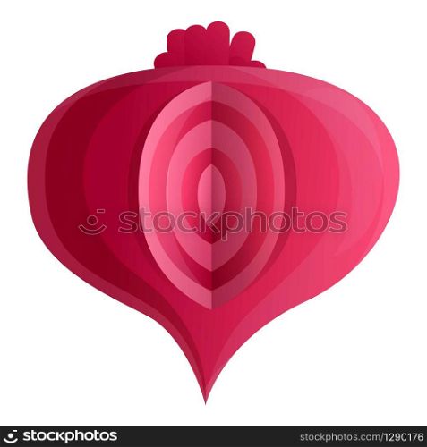 Piece cut beet icon. Cartoon of piece cut beet vector icon for web design isolated on white background. Piece cut beet icon, cartoon style