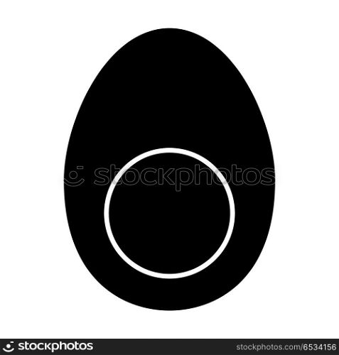 Piece egg black icon .