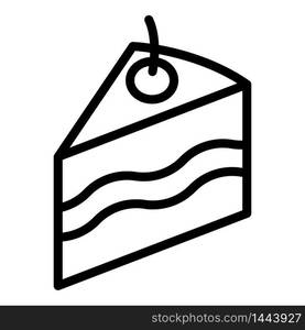 Piece of cake icon. Outline piece of cake vector icon for web design isolated on white background. Piece of cake icon, outline style