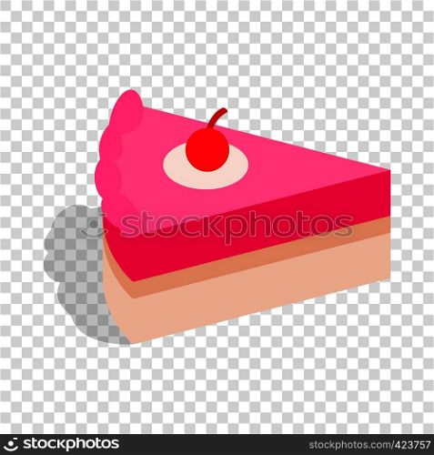 Piece of cake isometric icon 3d on a transparent background vector illustration. Piece of cake isometric icon