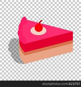 Piece of cake isometric icon 3d on a transparent background vector illustration. Piece of cake isometric icon