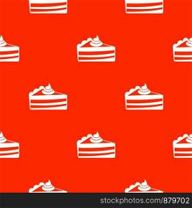Piece of cake pattern repeat seamless in orange color for any design. Vector geometric illustration. Piece of cake pattern seamless