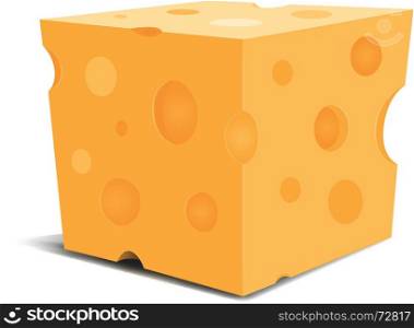 Piece Of Cheese. Illustration of a cartoon mouth watering piece of swiss cheese