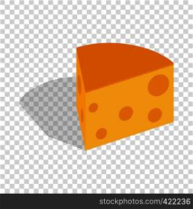 Piece of cheese isometric icon 3d on a transparent background vector illustration. Piece of cheese isometric icon
