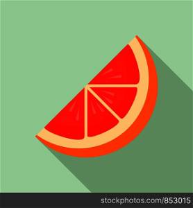 Piece of grapefruit icon. Flat illustration of piece of grapefruit vector icon for web design. Piece of grapefruit icon, flat style