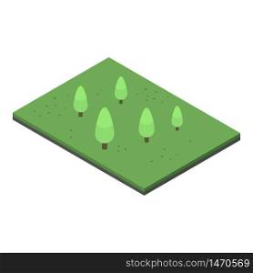 Piece of green park icon. Isometric of piece of green park vector icon for web design isolated on white background. Piece of green park icon, isometric style