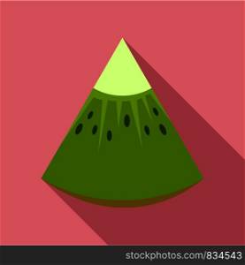 Piece of kiwi icon. Flat illustration of piece of kiwi vector icon for web design. Piece of kiwi icon, flat style