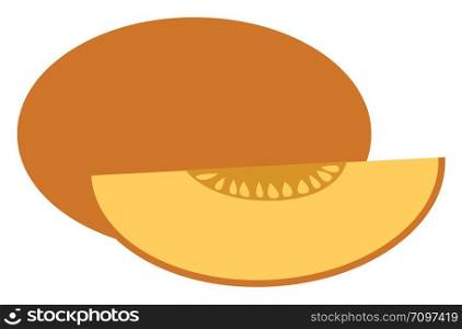 Piece of melon, illustration, vector on white background.