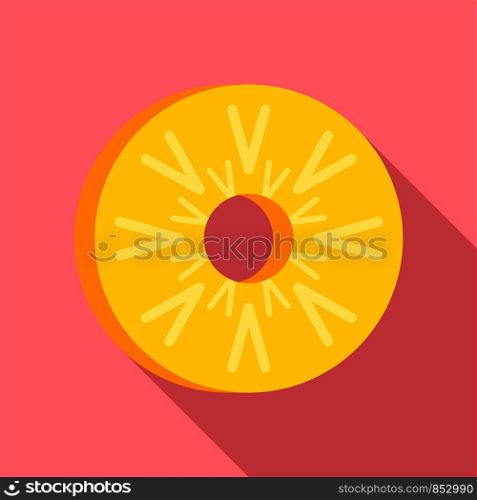 Piece of pineapple icon. Flat illustration of piece of pineapple vector icon for web design. Piece of pineapple icon, flat style