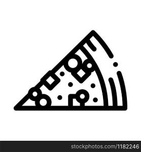 Piece Of Pizza Icon Vector. Outline Piece Of Pizza Sign. Isolated Contour Symbol Illustration. Piece Of Pizza Icon Vector Outline Illustration