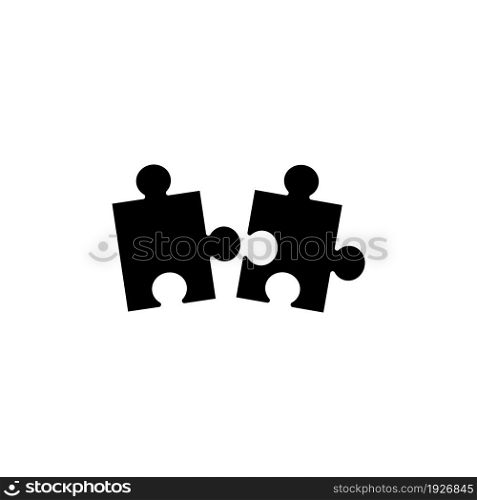 Piece of Puzzle. Flat Vector Icon illustration. Simple black symbol on white background. Piece of Puzzle sign design template for web and mobile UI element. Piece of Puzzle Flat Vector Icon