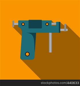 Piercing gun icon. Flat illustration of piercing gun vector icon for web on yellow background. Piercing gun icon, flat style