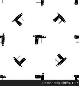 Piercing gun pattern repeat seamless in black color for any design. Vector geometric illustration. Piercing gun pattern seamless black