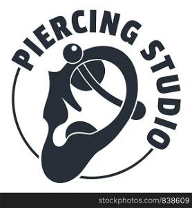 Piercing logo. Simple illustration of piercing vector logo for web. Piercing logo, simple gray style